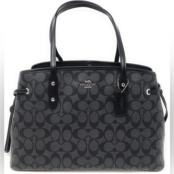 Coach Handbags - COACH Drawstring Carryall In Signature Canvas gray smoke and black bag purse